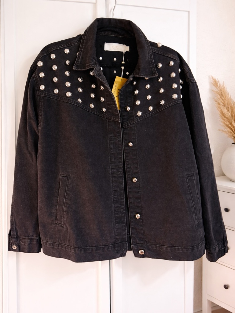 Studded Black Denim Jacket and Jean - Matching Set